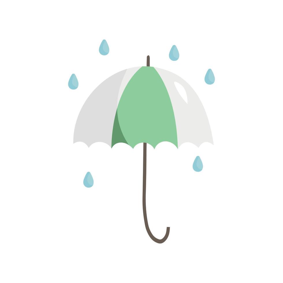 parapluie avec pluie vecteur illustration dans griffonnage style.