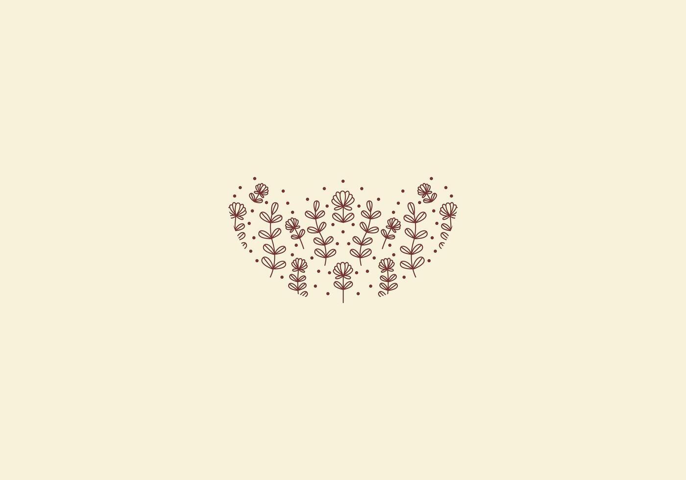 logo ligne fleur feuille jardin et botanique. esthétique et féminin, Facile ligne et luxe moderne. modifiable couleur. vecteur