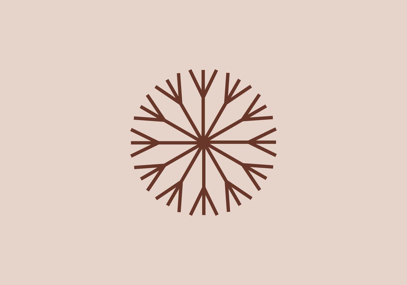 logo mandala pissenlit fleur. esthétique et féminin, Facile ligne et luxe moderne. modifiable couleur. vecteur