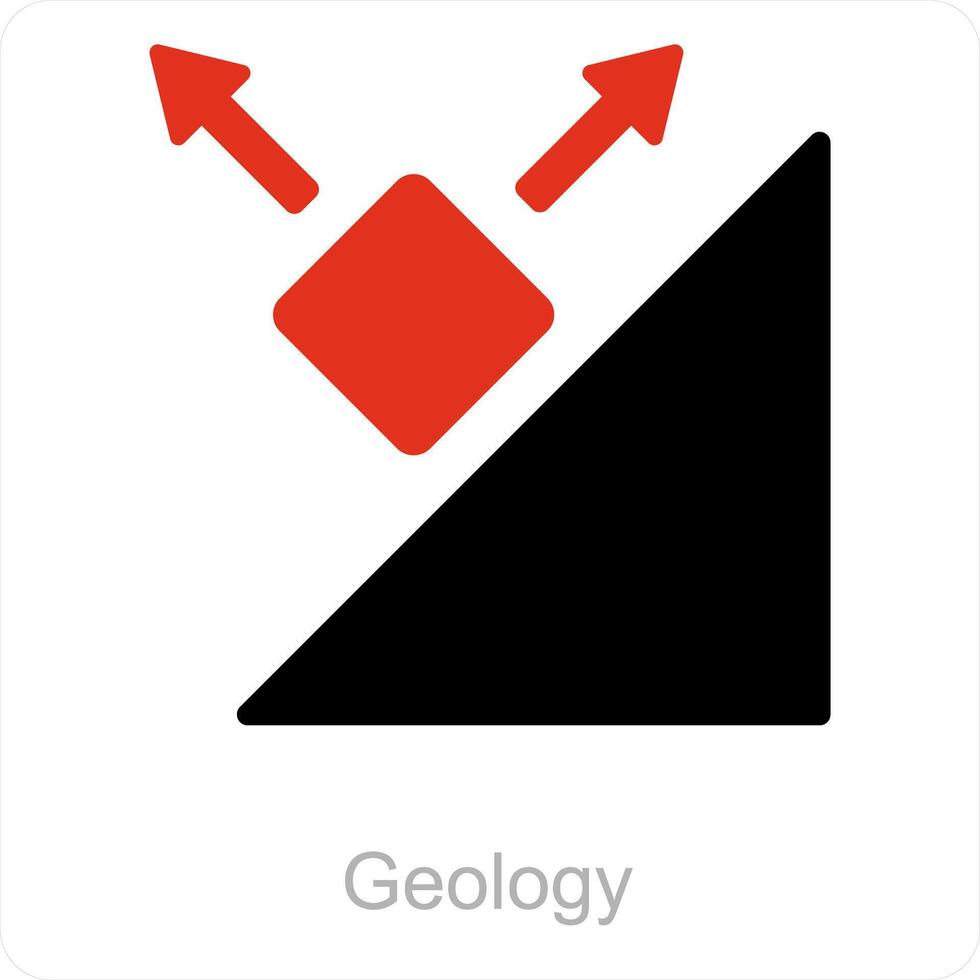 géologie et coeur icône concept vecteur