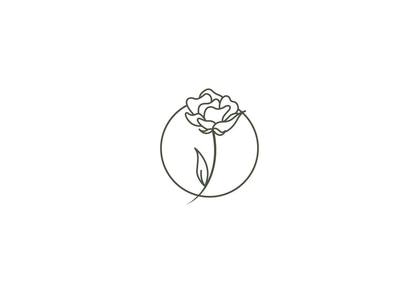 logo fleur et branche, minimaliste, moderne, logo doubler, modifiable Couleur vecteur