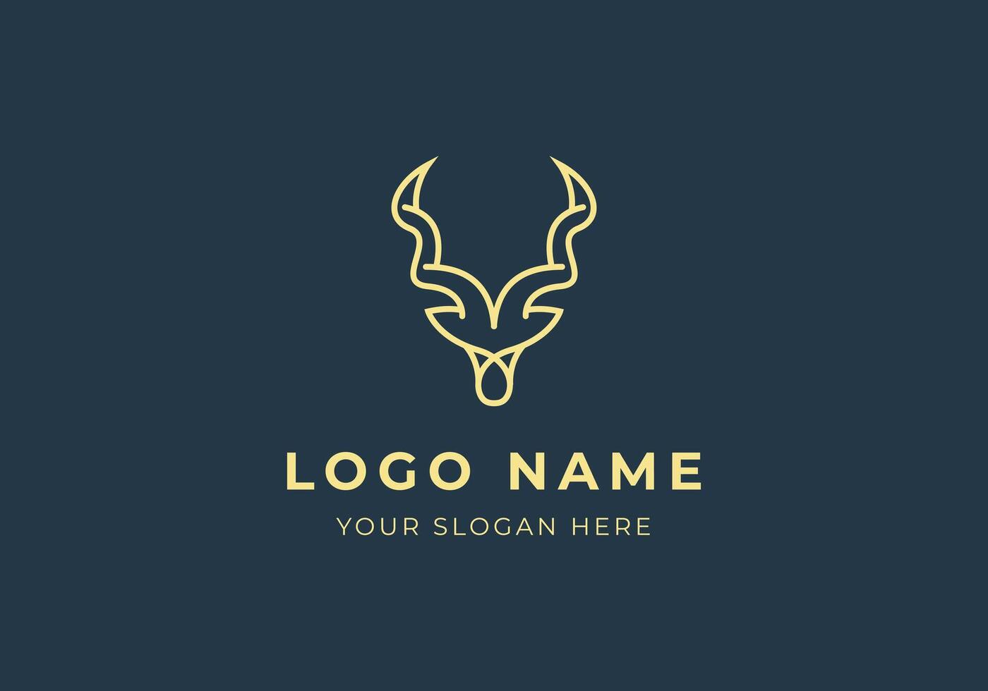 logo antilope tête et corne. moderne et minimaliste antilope logo conception. modifiable Couleur vecteur