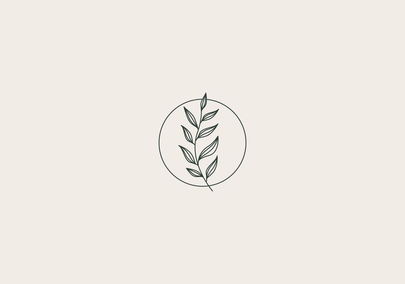 logo ligne floral feuille et botanique. esthétique et féminin, Facile ligne et luxe moderne. modifiable couleur. vecteur