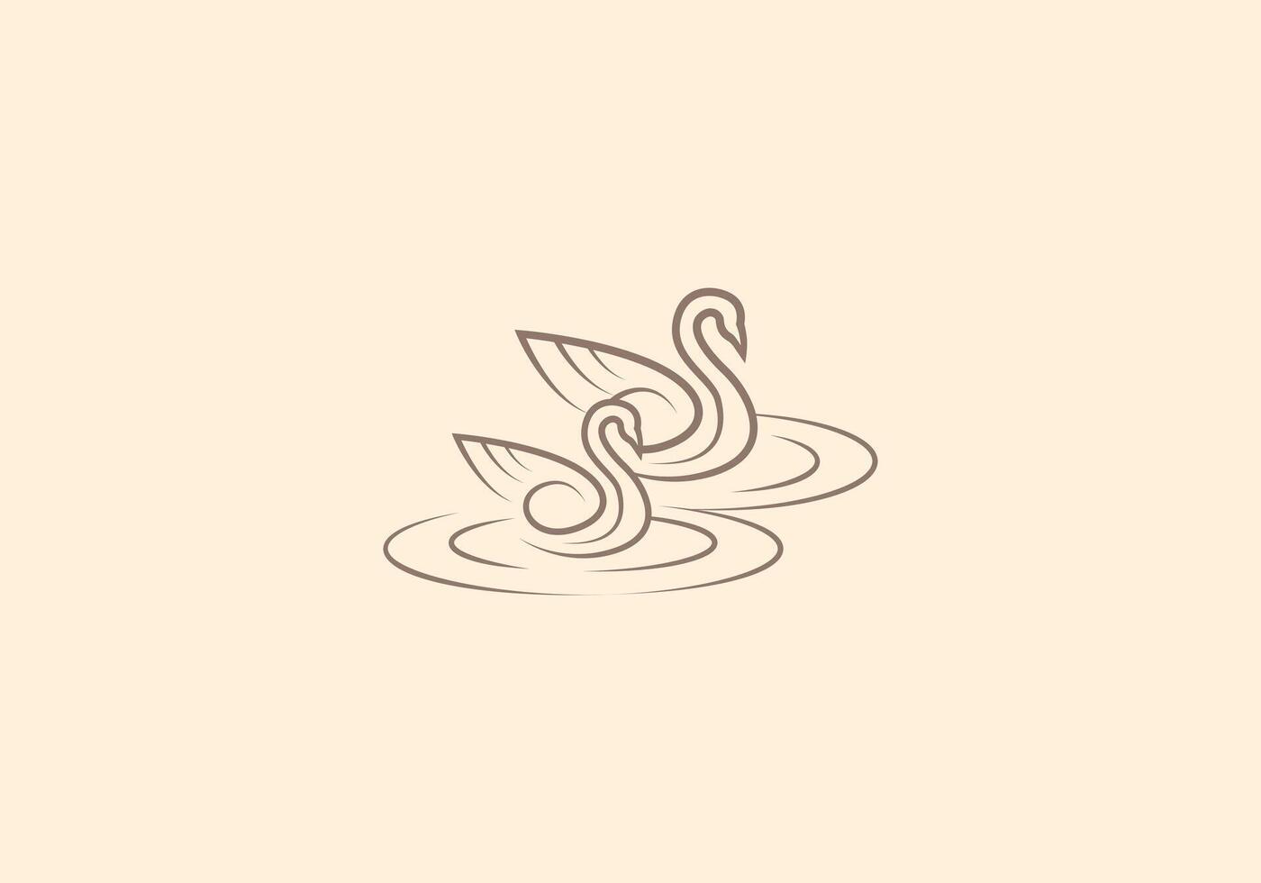 logo ligne 2 cygnes sur l'eau. logo esthétique, féminisme, moderne et minimaliste. modifiable Couleur vecteur