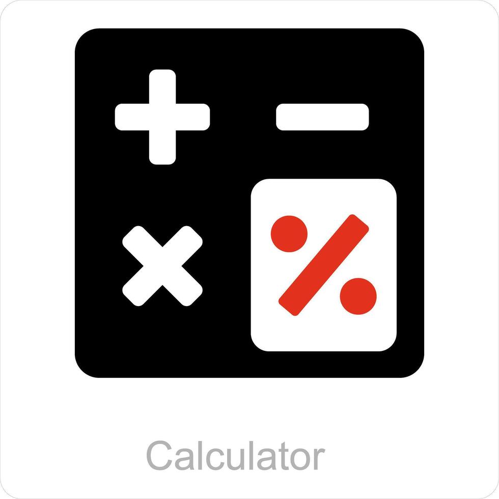 calculatrice et mathématiques icône concept vecteur