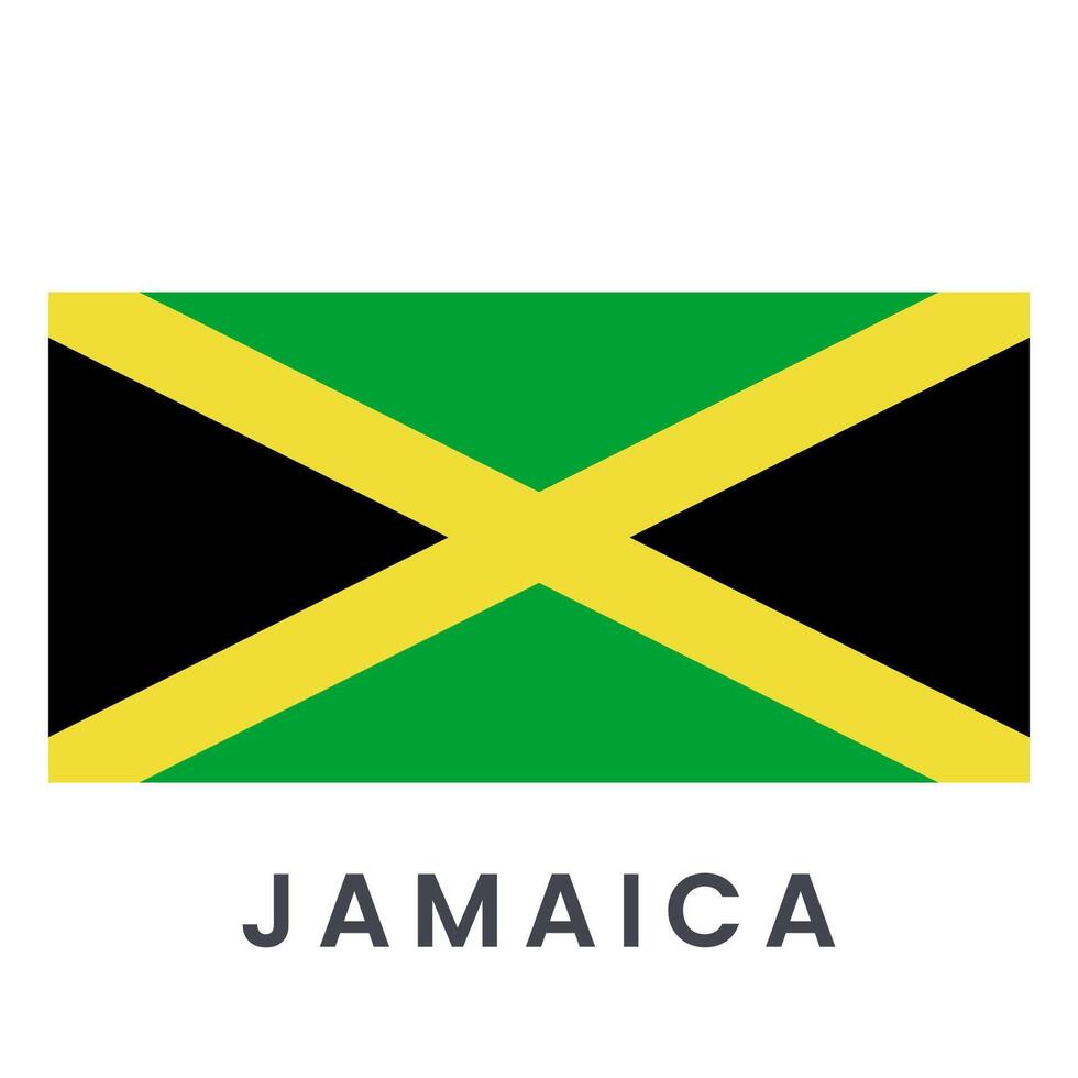 le nationale drapeau de Jamaïque isolé sur blanc Contexte. vecteur