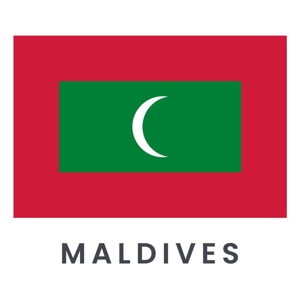 drapeau de Maldives isolé sur blanc Contexte. vecteur