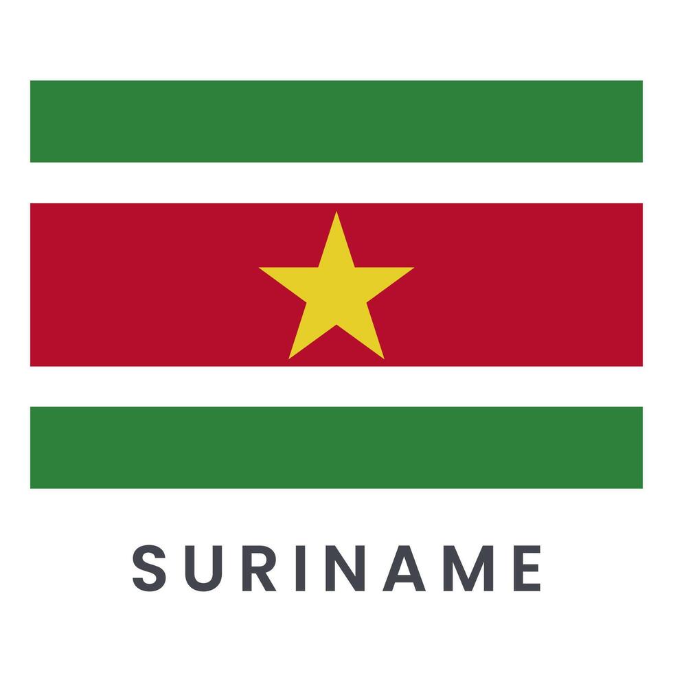 nationale drapeau de république de suriname isolé sur blanc Contexte. vecteur