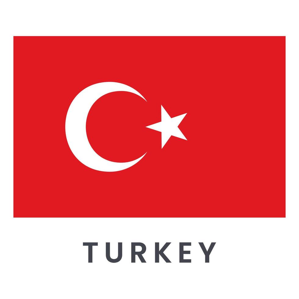 drapeau de dinde ou turc nationale drapeau vecteur illustration isolé sur blanc Contexte.