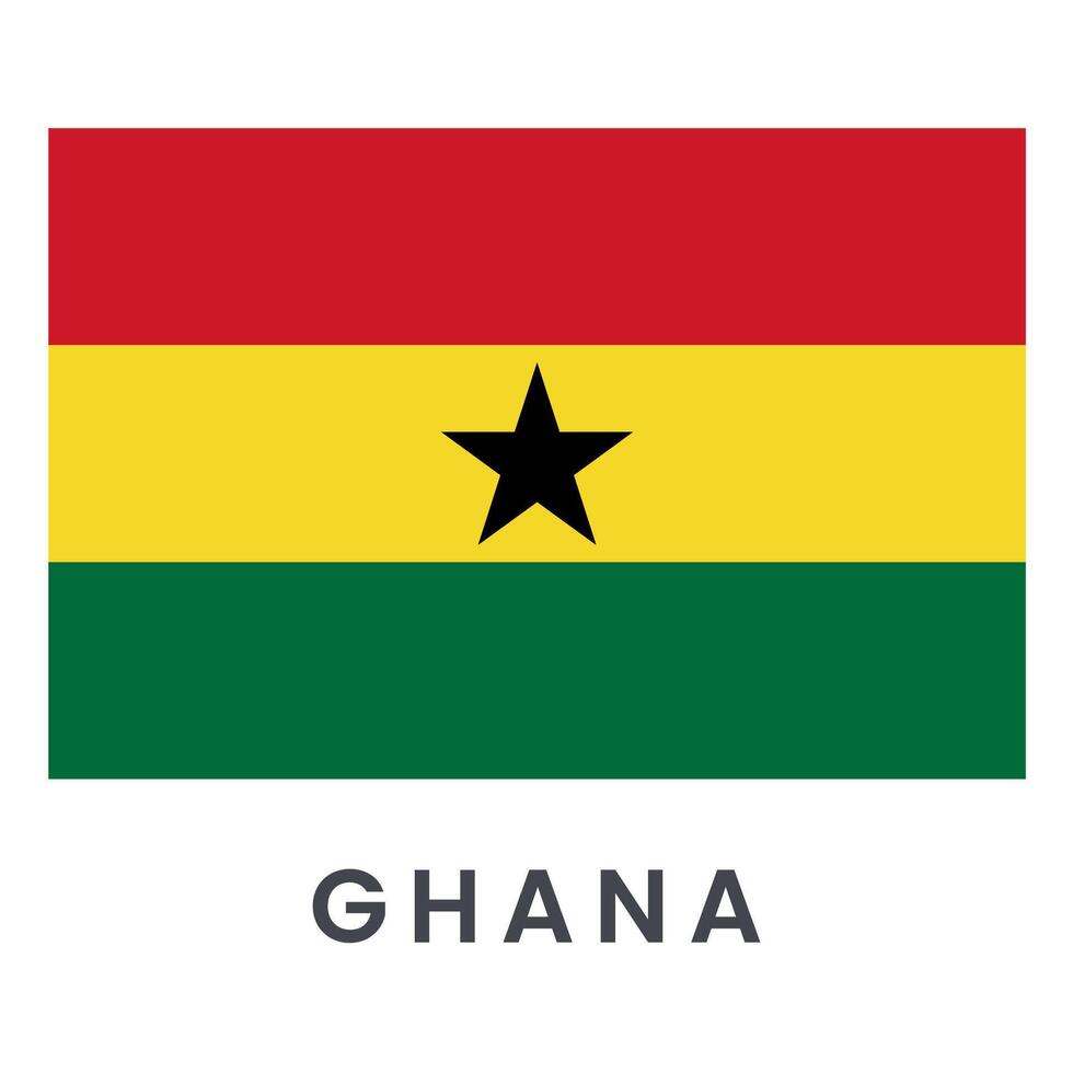 drapeau de Ghana isolé sur blanc Contexte. vecteur