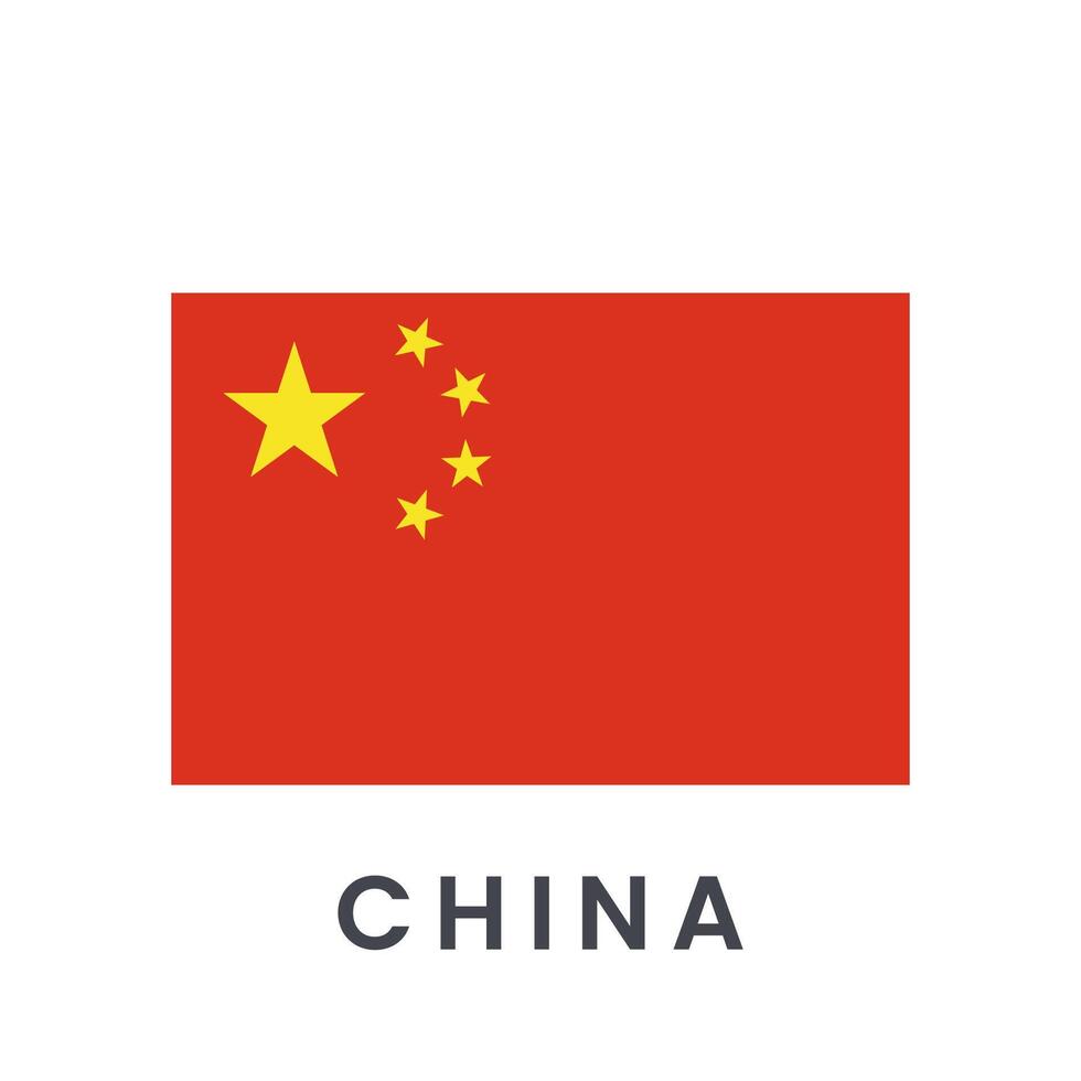 drapeau de Chine isolé sur blanc Contexte. vecteur