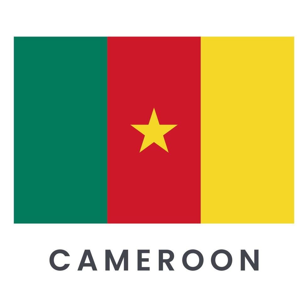 Cameroun nationale drapeau isolé sur blanc Contexte. vecteur