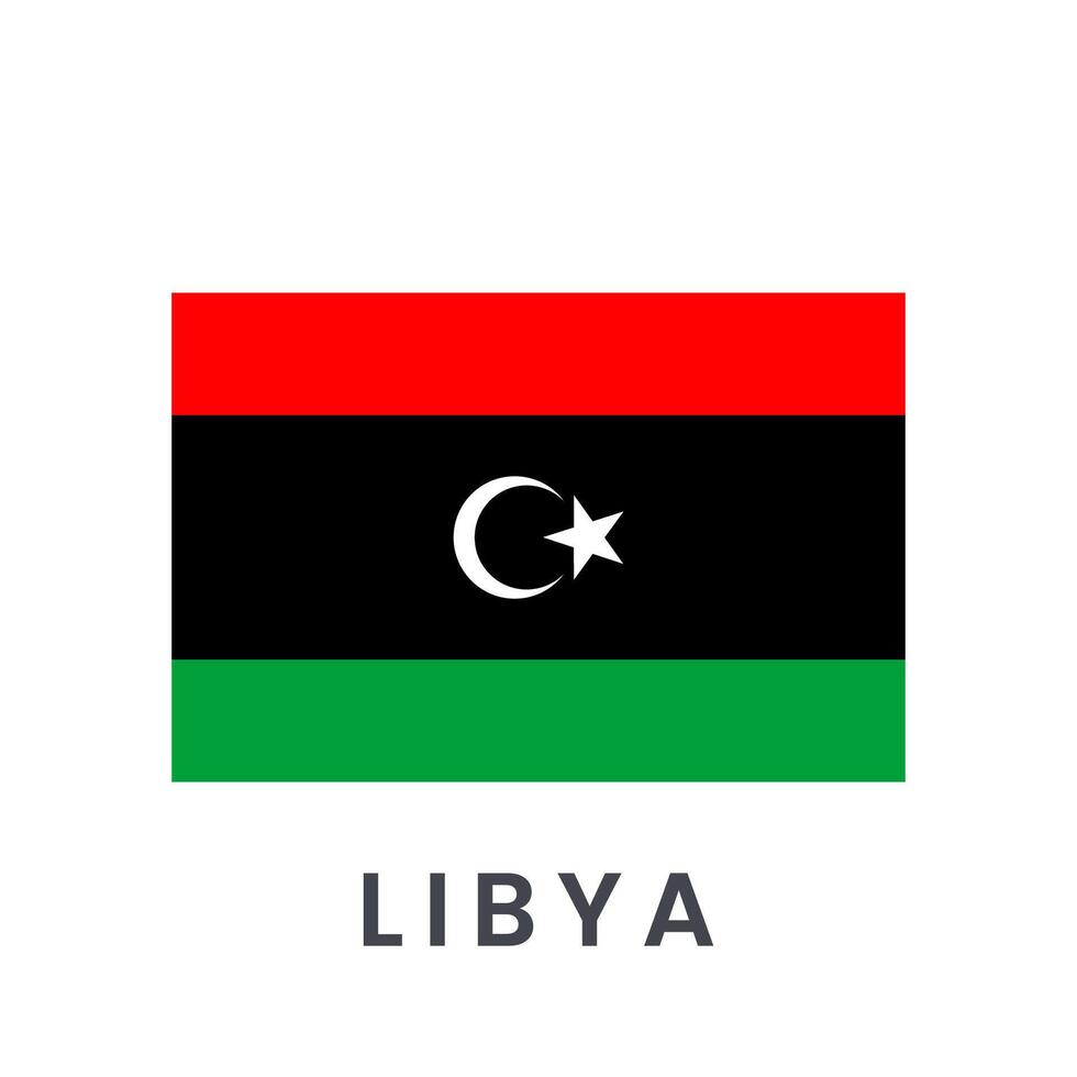 le nationale drapeau de Libye vecteur illustration isolé sur blanc Contexte.