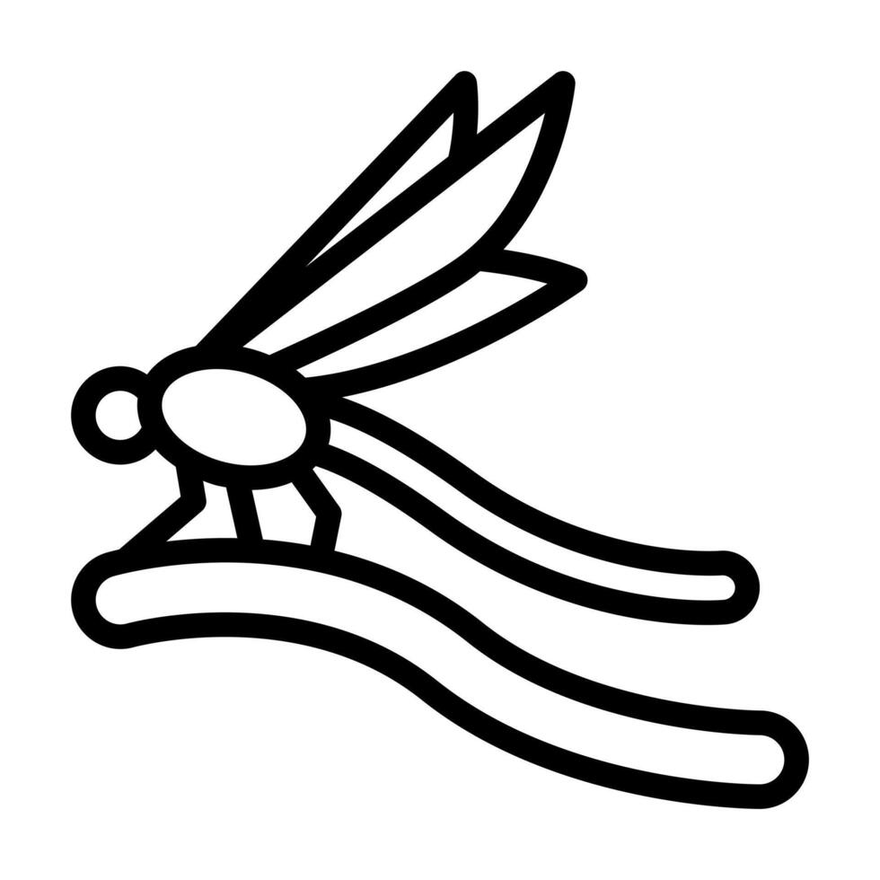 icône de ligne de libellule vecteur
