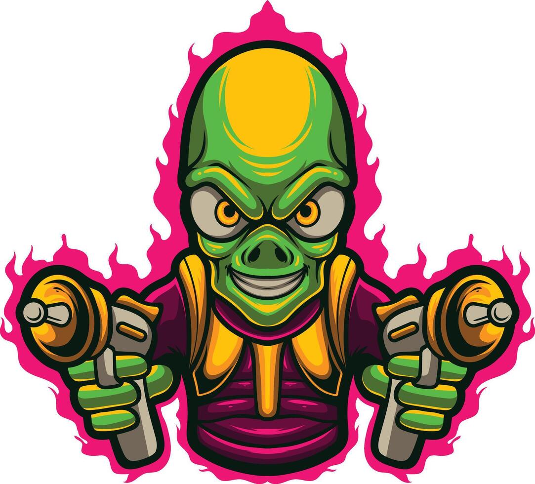 vecteur extraterrestre mascotte logo modèle