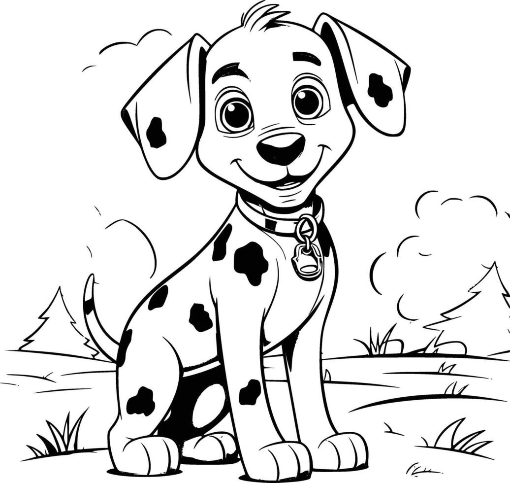 coloriage de chien dalmatien pour les enfants vecteur