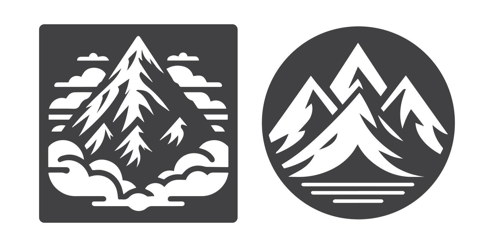 montagnes vecteur illustration. ensemble de montagnes logo, ensemble de montagnes silhouette