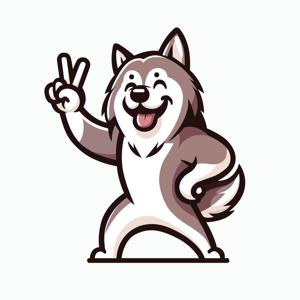 ai généré alaskan malamute chien paix geste illustration vecteur