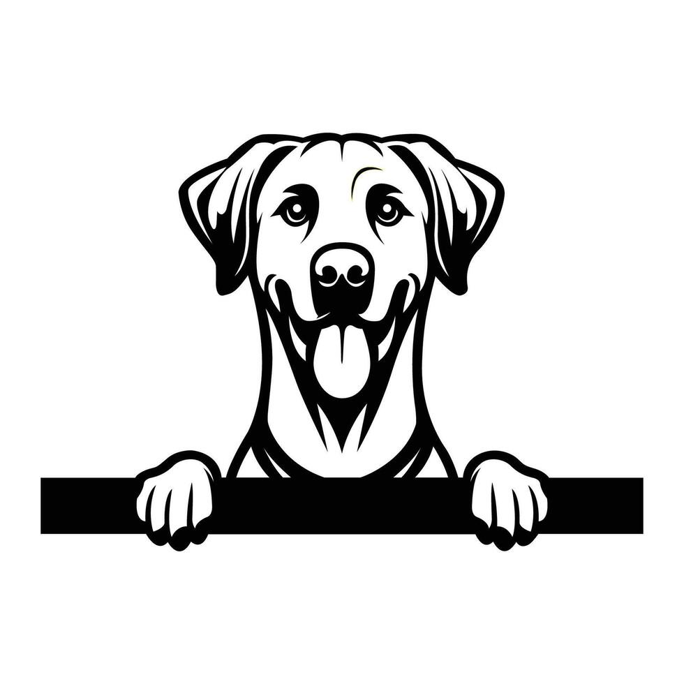 ai généré noir et blanc Rhodesian Ridgeback chien furtivement visage silhouette illustration vecteur