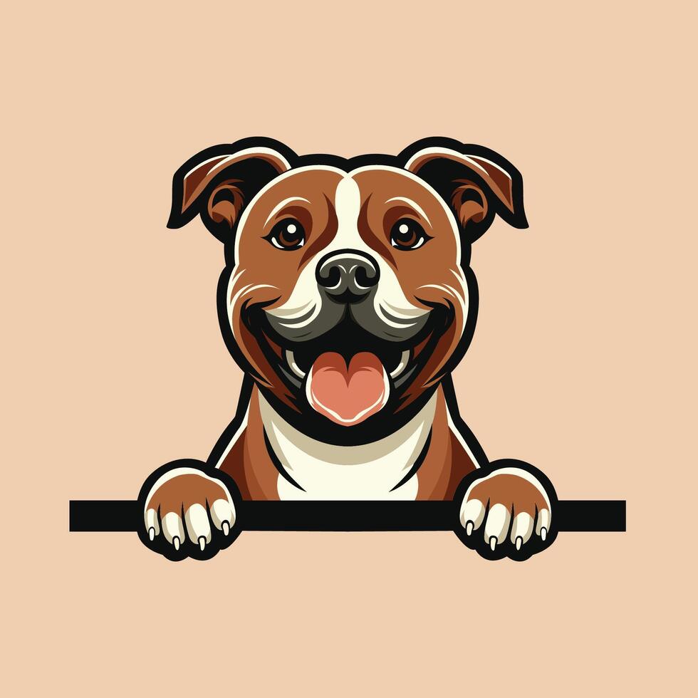 ai généré américain Staffordshire terrier furtivement visage illustration pro vecteur