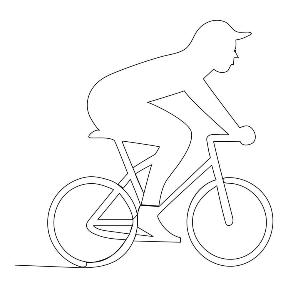 continu Célibataire vecteur ligne art dessin et un ligne illustration de vélo