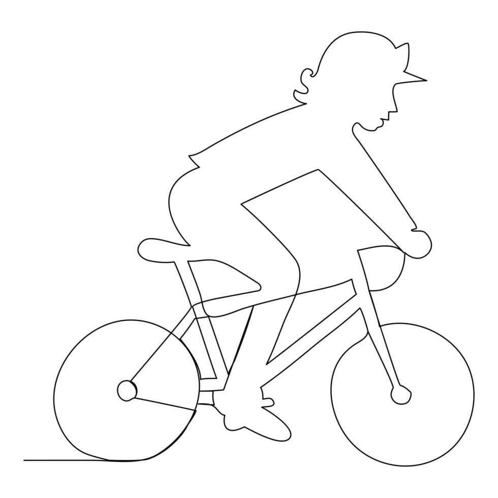 continu Célibataire vecteur ligne art dessin et un ligne illustration de vélo