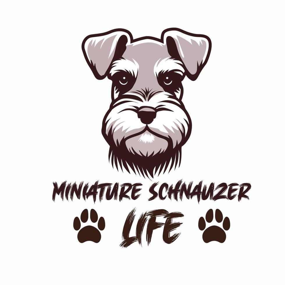 miniature schnauzer la vie typographie t chemise conception illustration pro vecteur