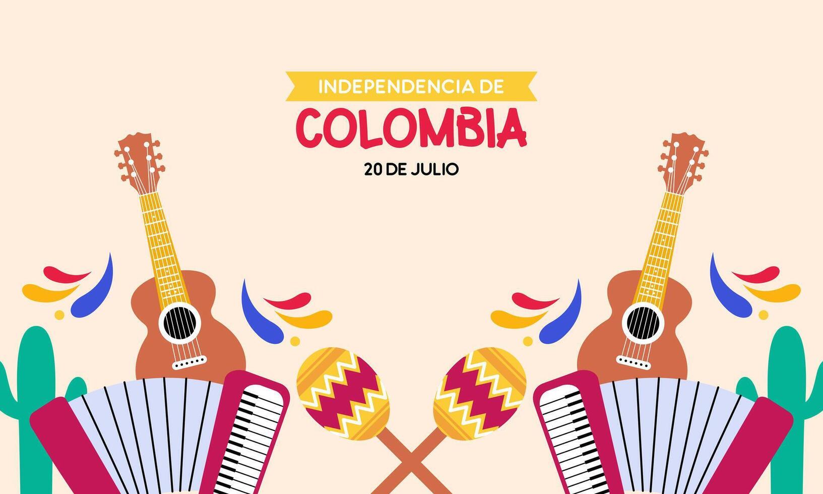 colombien indépendance journée fête. juillet 20. vecteur illustration