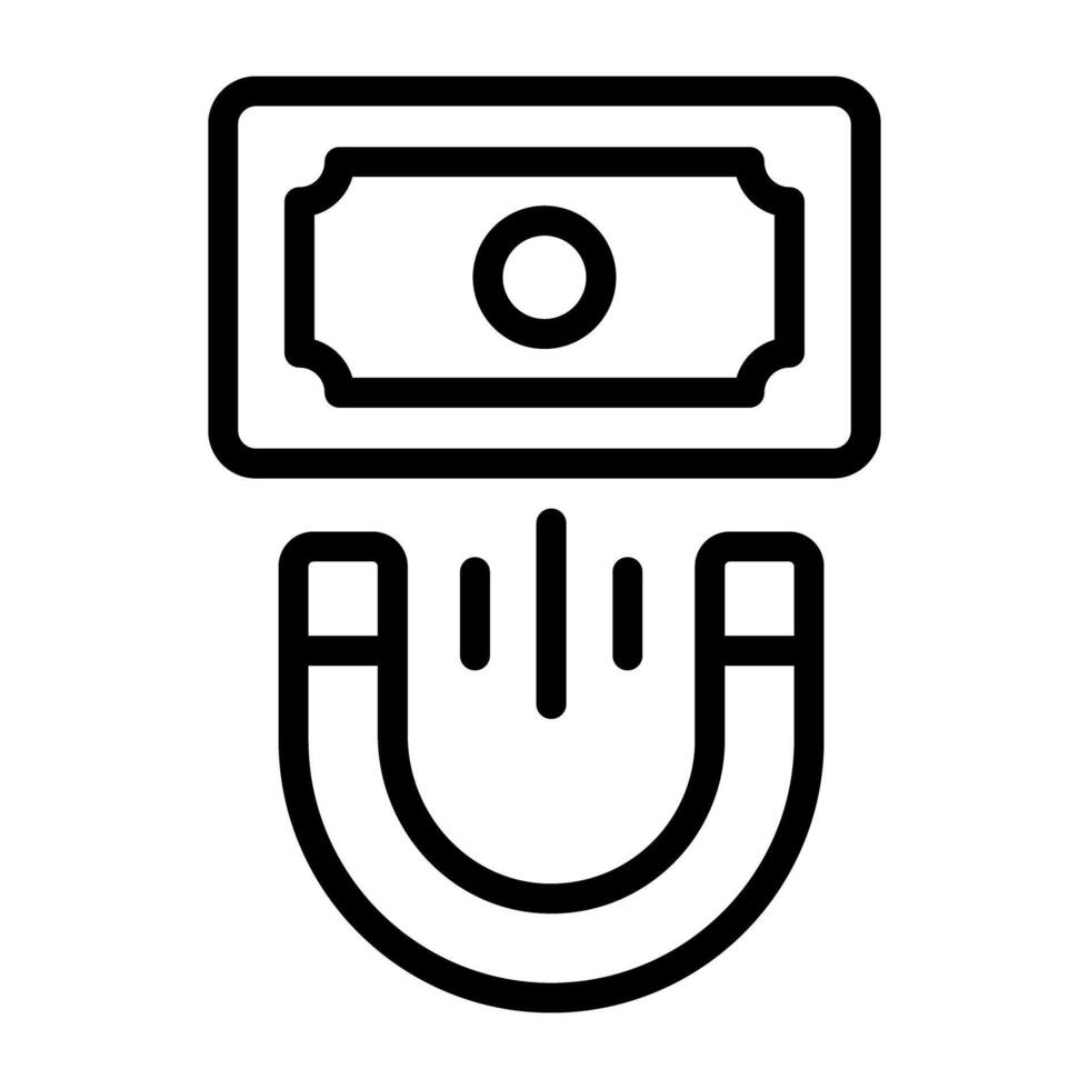 une linéaire conception, icône de attirer argent vecteur