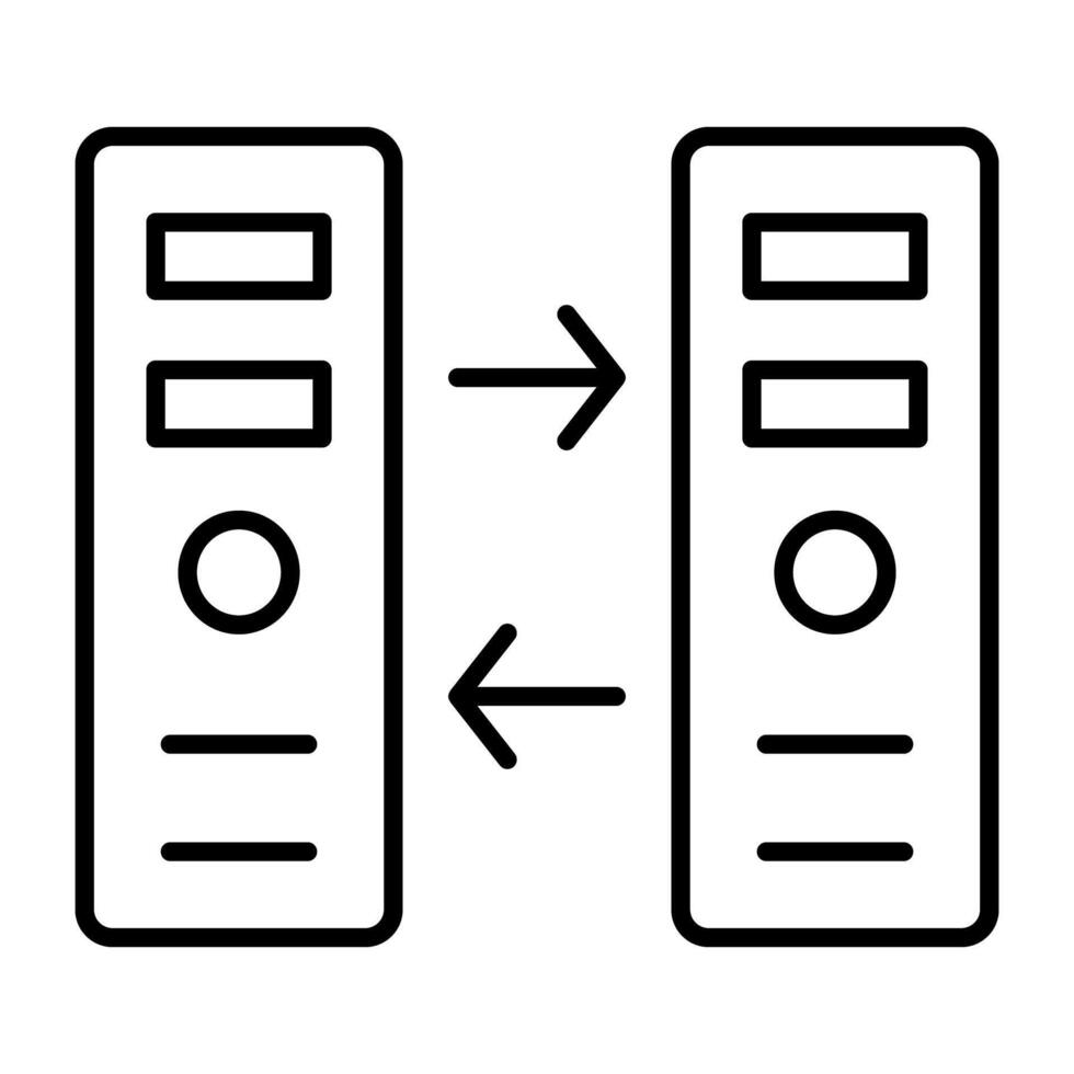 une conceptuel solide conception icône de serveur transfert vecteur