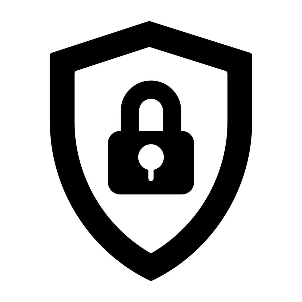 un icône conception de cadenas à l'intérieur bouclier, la cyber-sécurité vecteur