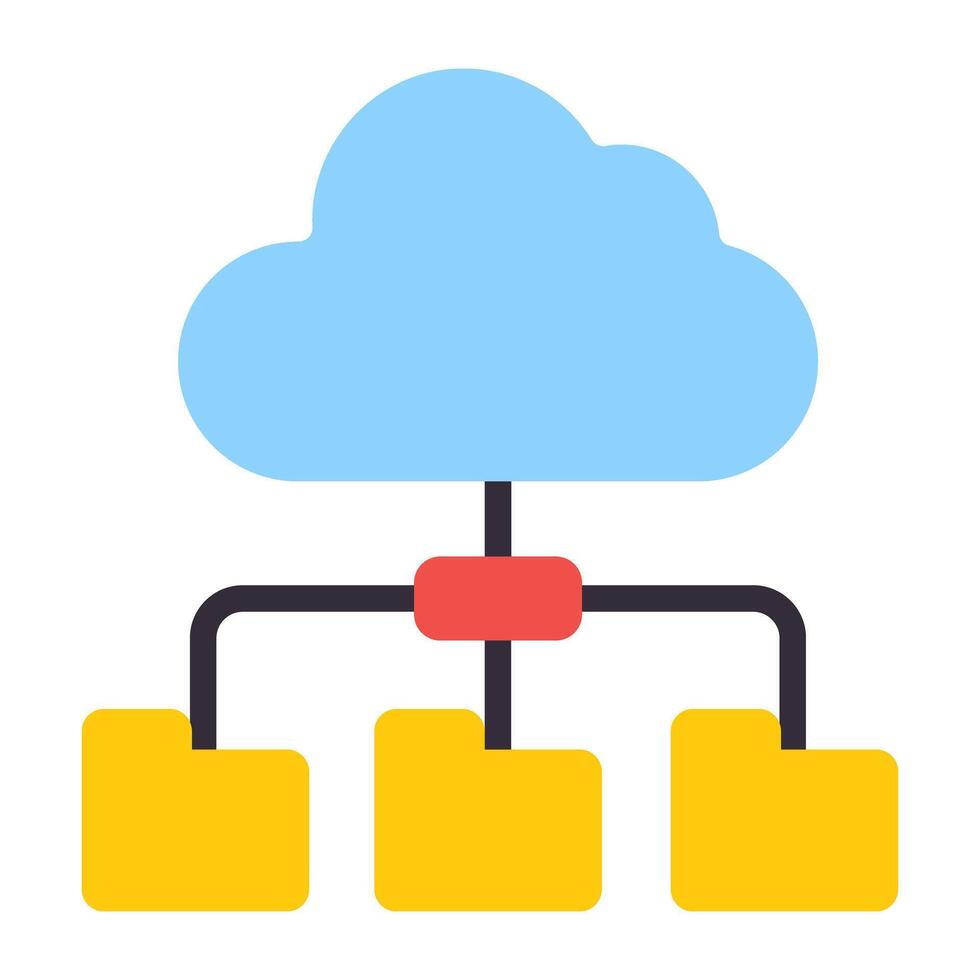 une plat conception, icône de nuage Dossiers vecteur