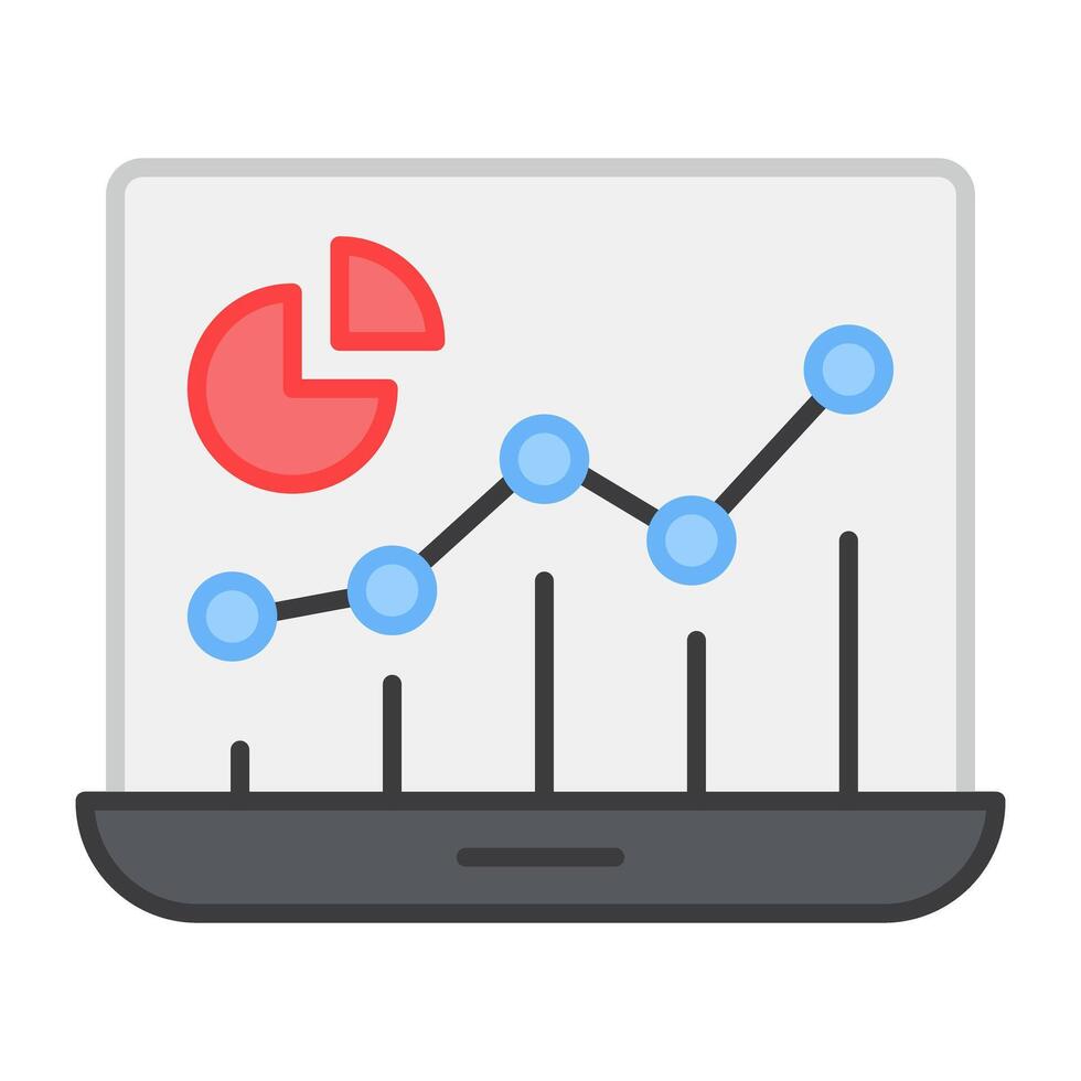 une plat conception, icône de en ligne statistiques vecteur