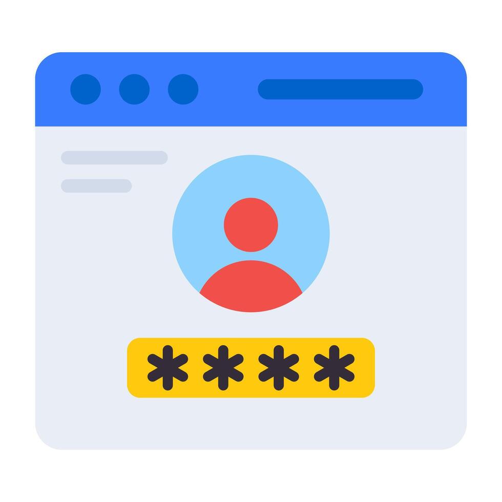 une plat conception, icône de utilisateur s'identifier vecteur