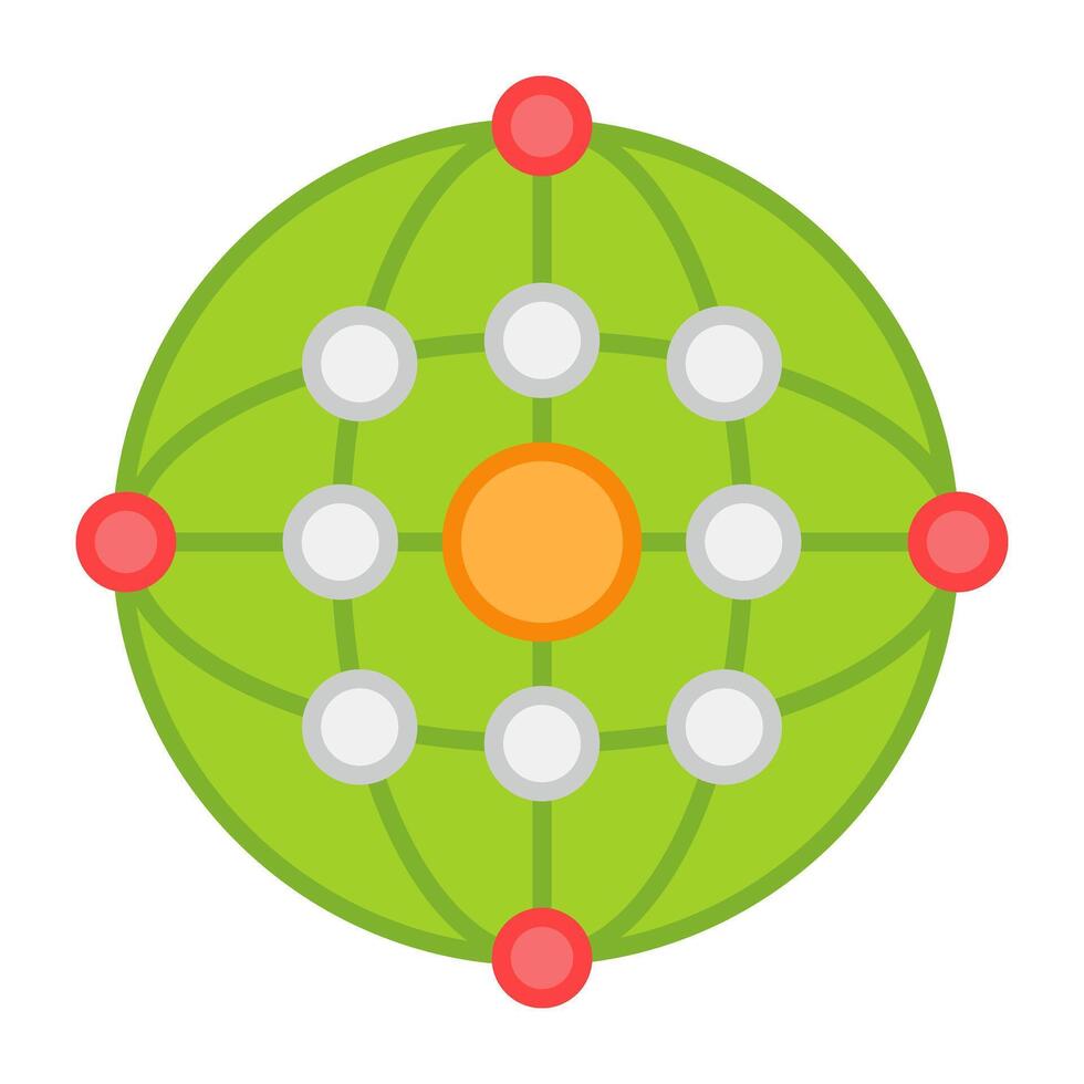 globe avec engrener réseau, icône de mondialisation vecteur
