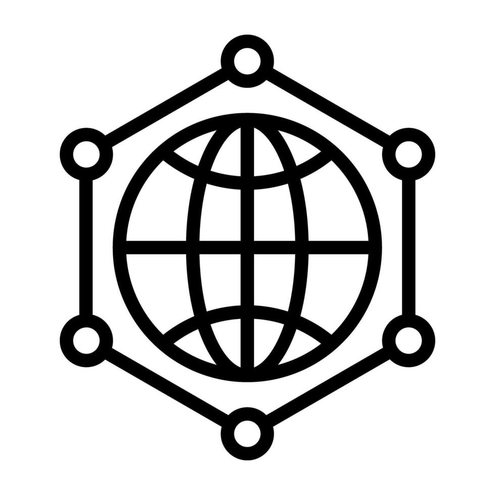 linéaire conception, icône de global réseau vecteur