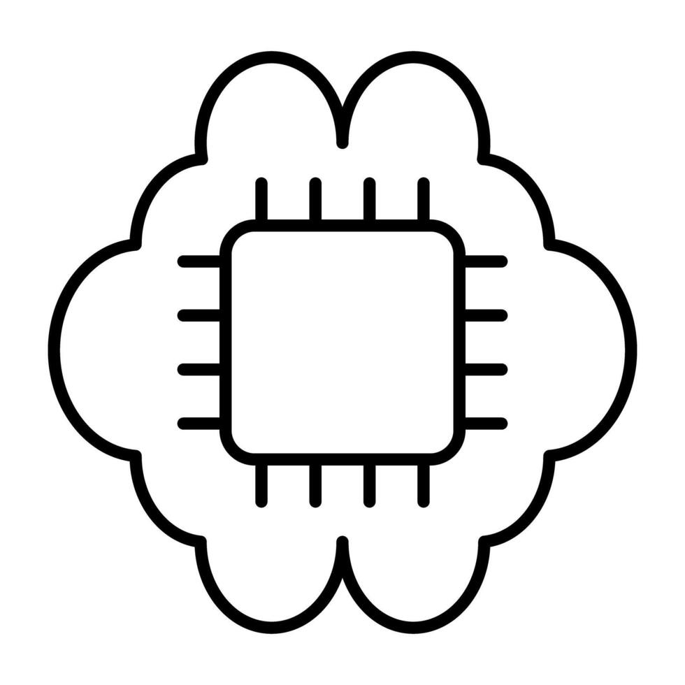 une prime conception icône de cerveau processeur vecteur