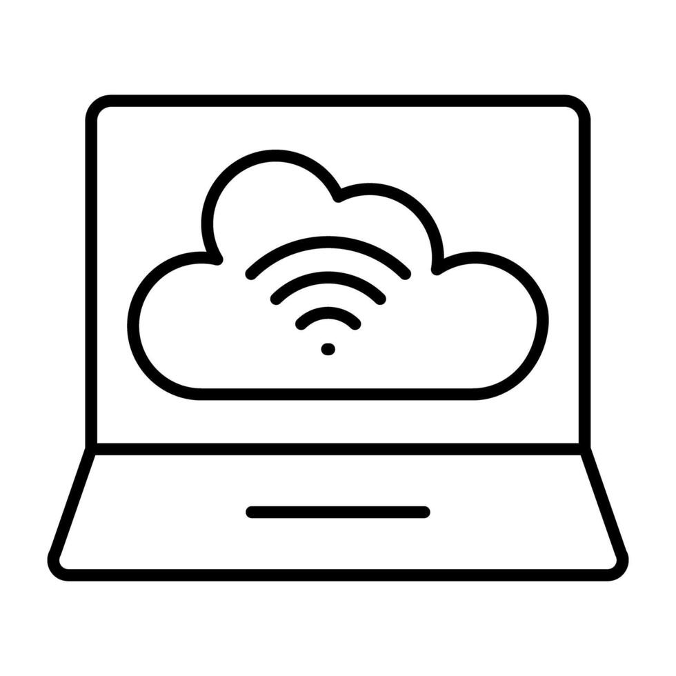 une plat conception, icône de portable nuage vecteur