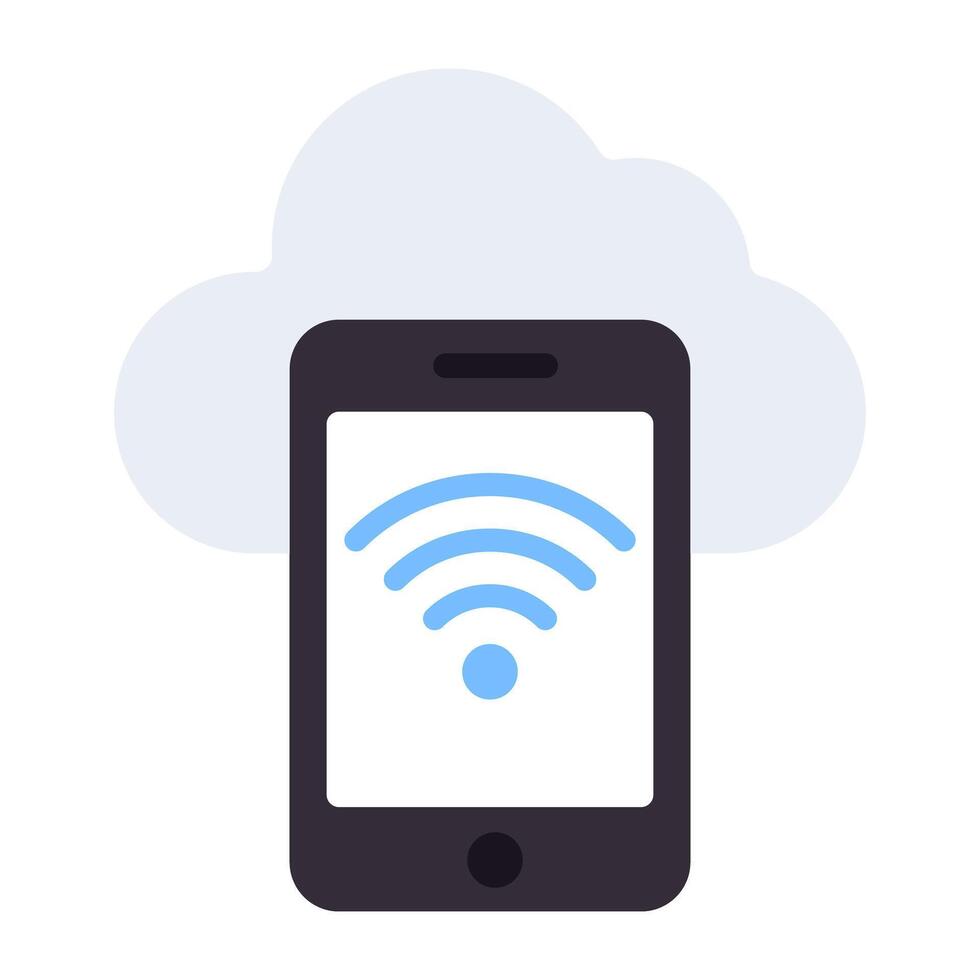 une plat conception, icône de nuage mobile Wifi vecteur