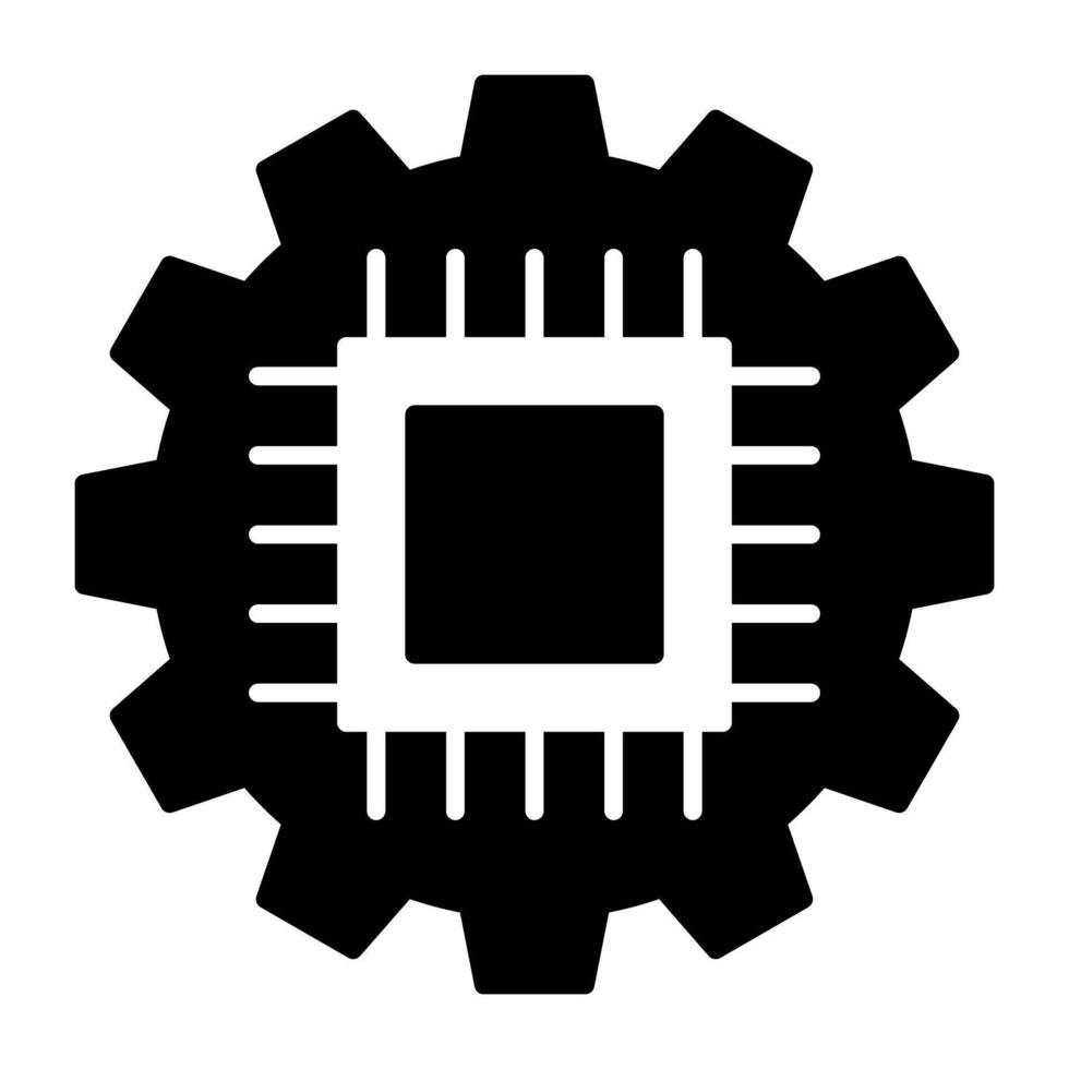 puce électronique à l'intérieur équipement dénotant concept de puce la gestion icône vecteur