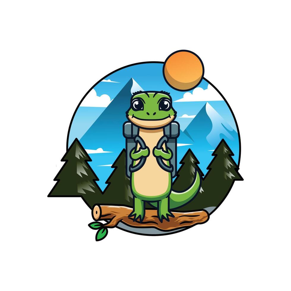 gecko logo mascotte vecteur illustration.