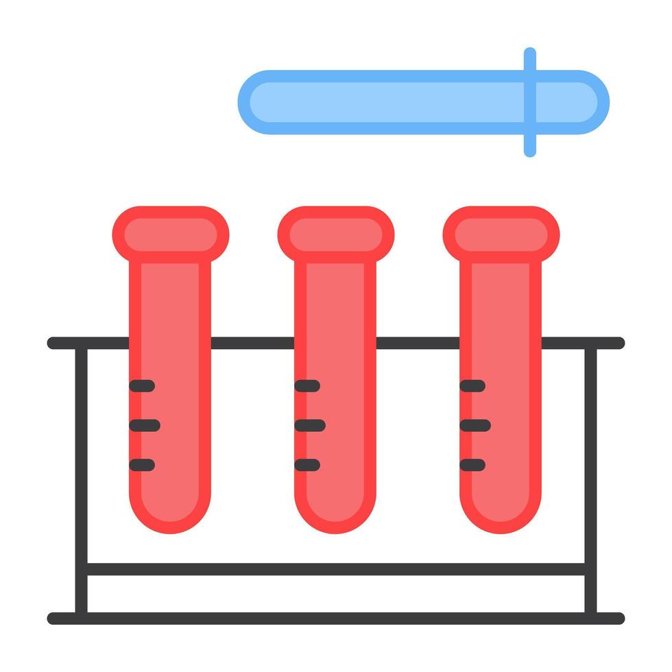 une plat conception, icône de chimique tubes vecteur