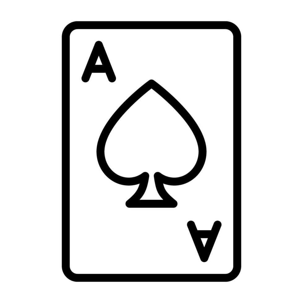 linéaire conception de ace de cœur, poker carte vecteur