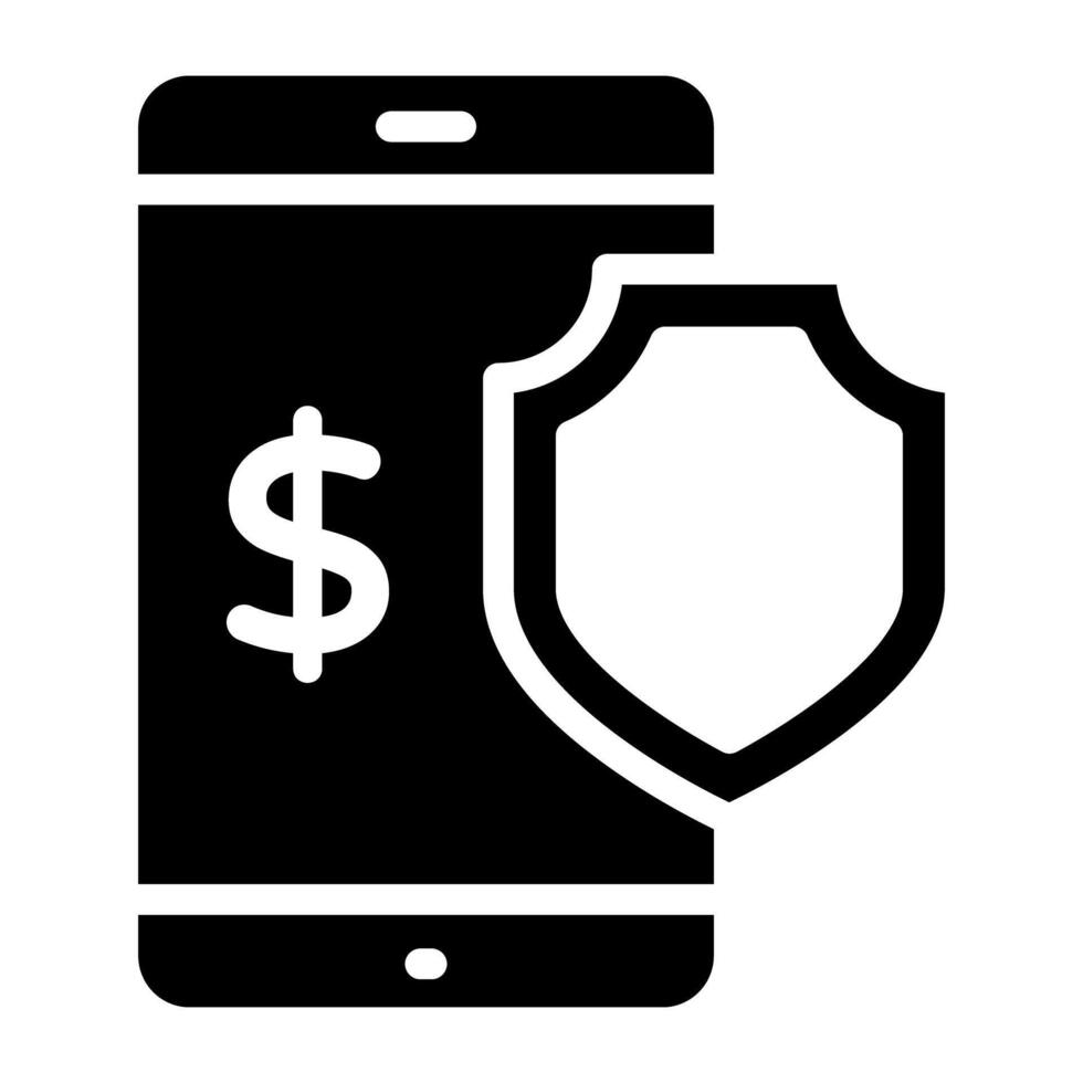 icône de mobile sécurise argent, modifiable vecteur