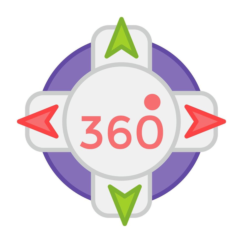 un modifiable conception icône de 360 diplôme globe vecteur