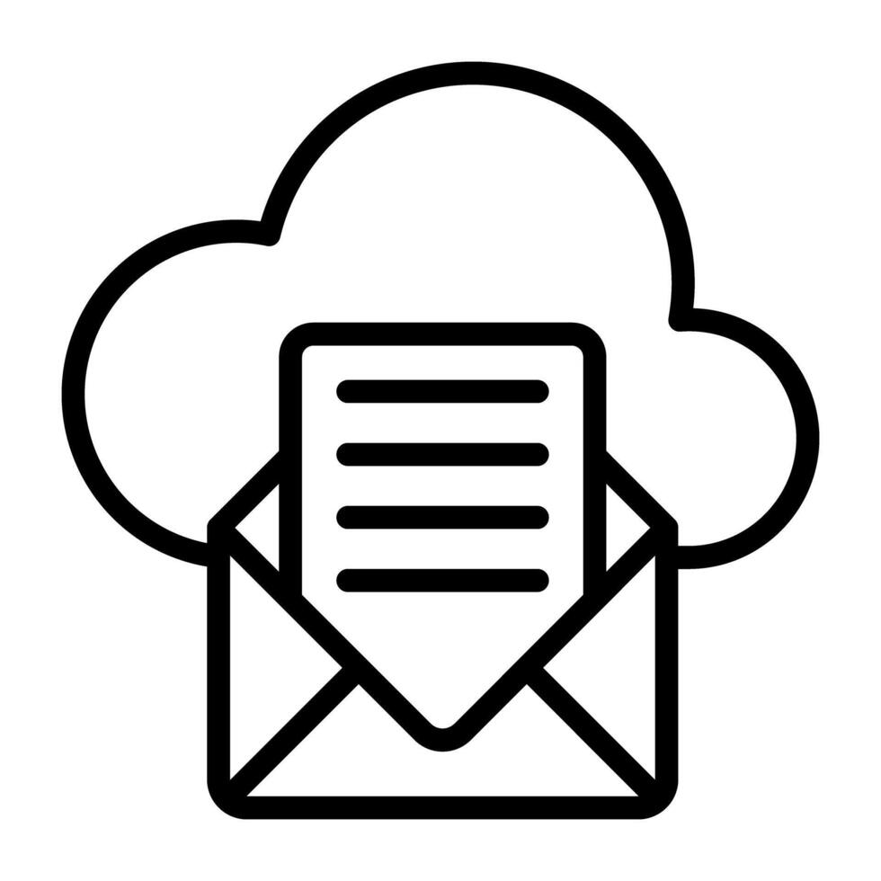 une linéaire conception, icône de nuage email vecteur