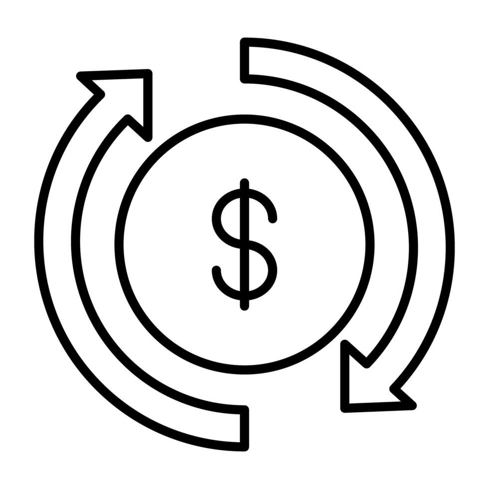 une linéaire conception, icône de argent rotation vecteur