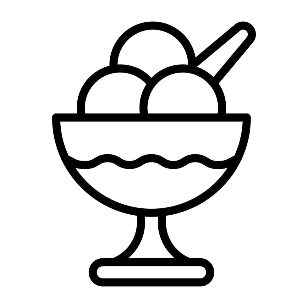 une délicieux icône de la glace crème boules vecteur