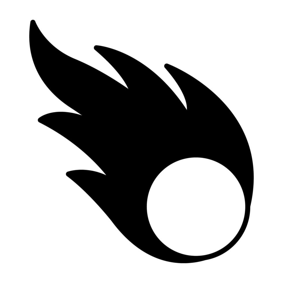 une glyphe conception, icône de boule de feu vecteur