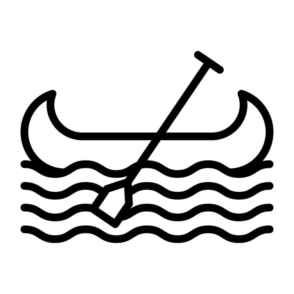 Voyage par l'eau véhicule, gondole icône vecteur